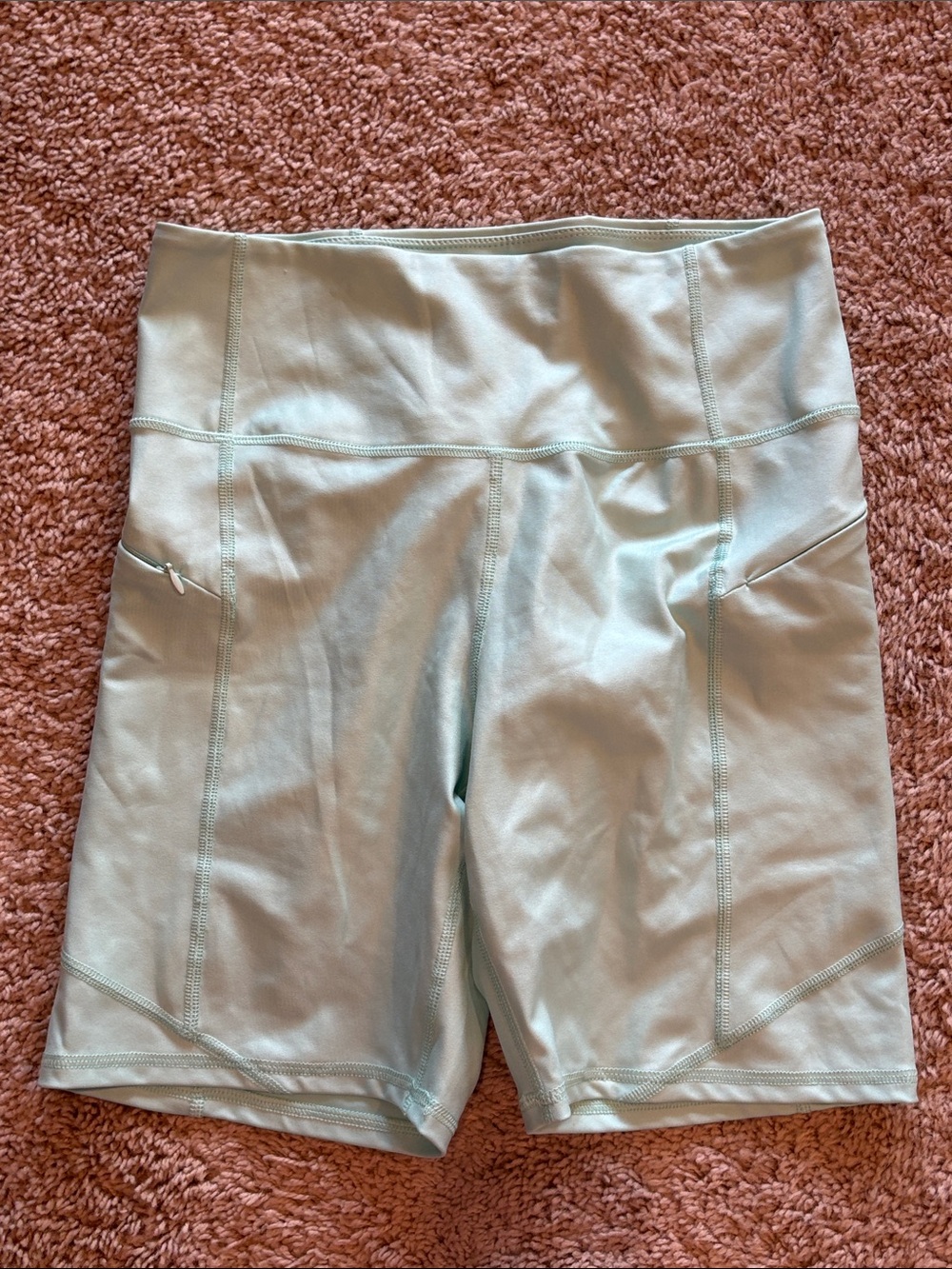 High-Waist Light Aqua Women’s Performance Bike Shorts